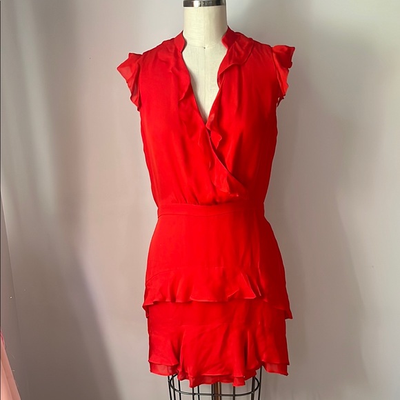 NWT Parker Chiffon Ruffle Mini Dress 10 - Picture 1 of 6
